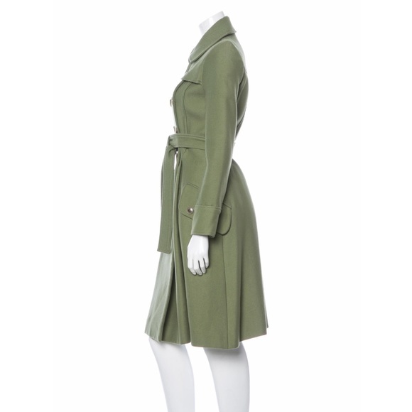 SOLD CACHAREL Green Wool Blend Coat - Picture 2 of 7